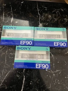 3 SONY EF 90 improved Vintage Cassettes Blank Audio Tapes 1986 Japan - Picture 1 of 7