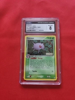 CGC 8 NM-MINT Cascoon 30/92 REVERSE HOLO EX Legend Maker Pokemon Card 094 - Image 1 of 4