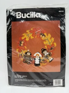 Bucilla Stamped Felt Appliqué 13” Wreath Kit Lil’ Pilgrims Thanksgiving 40410 - Picture 1 of 2