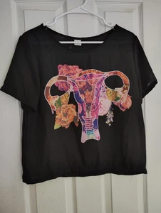 Feminist Uterus & Eileiter Top - weibliche Anatomie Damen Rechte Größe M - Bild 1 von 3