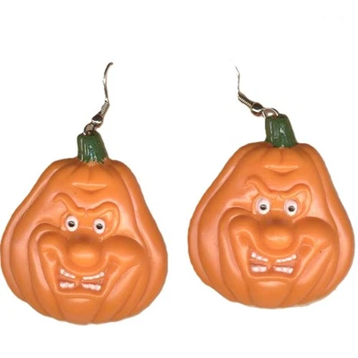 PENDIENTES Funky Vintage ESPELUZNANTE CALABAZA JACK-O-LANTERN-Hoyería Halloween Novedad-C Foto 1 de 2