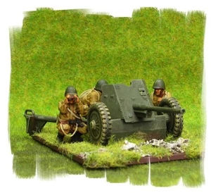 Painted! -  Soviet 45mm AT gun and crew - 28mm WW2 - World War II  Bolt Action - Picture 1 of 2