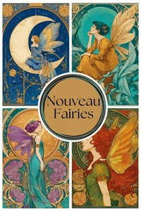 Art Nouveau Fairy 10 Greeting Card Set Whimsical Pagan Wiccan Stationery - Picture 1 of 5