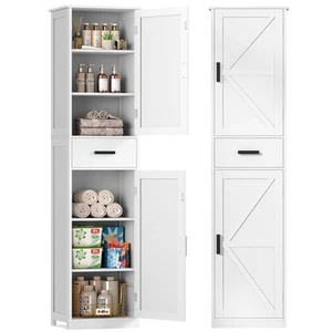 FIONESO 67.1" Tall Bathroom Cabinet Storage Cabinet with 6 Shelves & Drawer B... - Picture 1 of 8