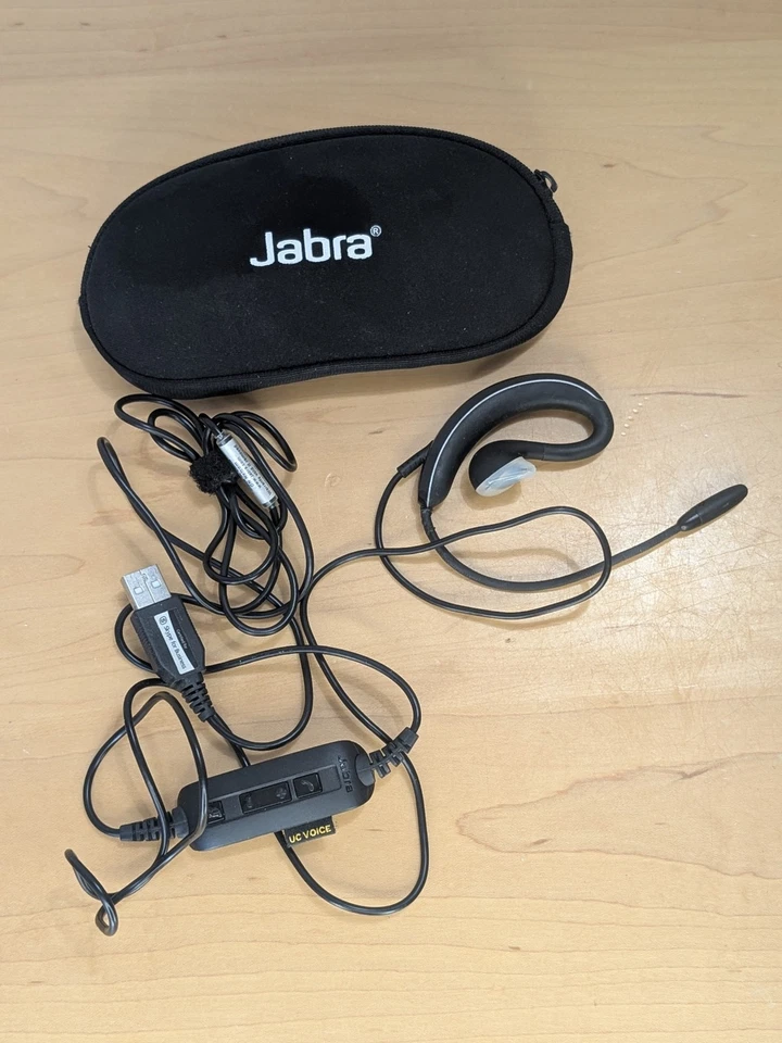Jabra UC Voice 250 MS USB HD Wired Ear Headset Microphone w/ Case HSC008 Black - Image 1 of 4