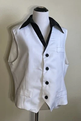 Men’s Disco John Travolta Vest With Collar - Image 1 of 4
