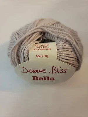 DEBBIE BLISS Bella Yarn 1 Balls Oyster 16022 Cotton Silk Cashmere Blend - Image 1 of 3