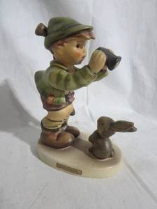 Hummel Porcelain Figurine "Good Hunting" Boy w/ Binoculars & Bunny 5" #1255 307 - Picture 1 of 11