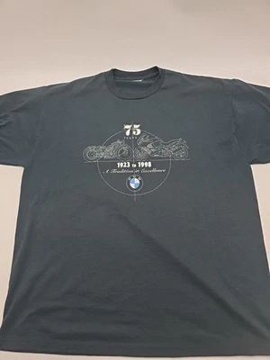 Camiseta vintage BMW 2XL 1998 negra gráfica motocicleta. #39111 Foto 1 de 4