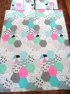 Adairs Kids Single quilt cover & 2 pillowcases cat face bow tie - Picture 1 of 8