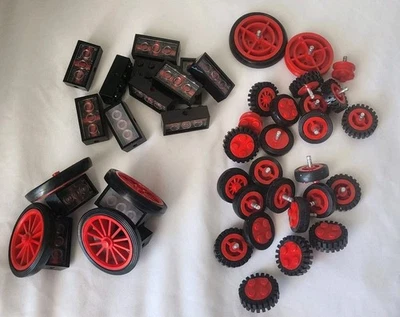 Lote - Lego 2x4 Ladrillo Con Agujero Lateral Negro 7049 7049bc01 Ruedas Eje Llanta Neumáticos Foto 1 de 4