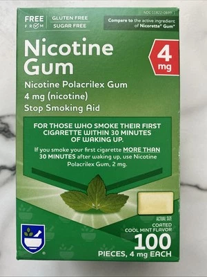 Goma de nicotina marca Rite Aid Cool Mint 4mg 100 peças validade 1/2026 - Imagem 1 de 3