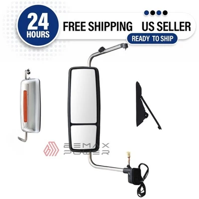 Хромированное дверное зеркало с подогревом для 2013-17 International Harvester Prostar, левая сторона - Изображение 1 из 4