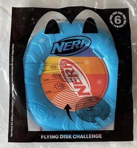 McDonalds Happy Meal Spielzeug #6 blau orange Flying Disc Challenge 2023 versiegelt Neu in Verpackung - Bild 1 von 3