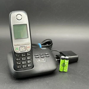Gigaset A415A Schnurloses Telefon - Schwarz mit Anrufbeantworter & neuen Akkus ✅ - Zdjęcie 1 z 2