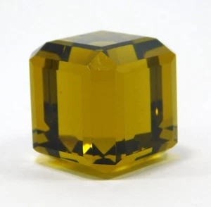 Natural 106.10 Ct Brazilian Brown Topaz Cube Cut Loose Gemstone Certified - Picture 1 of 8