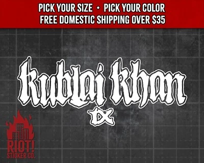 Calcomanía Kublai Khan TX para pegatina con logotipo de banda de automóvil para computadora portátil Yeti Metalcore Foto 1 de 4