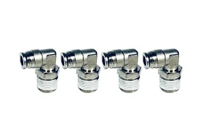 Push to Connect Tube Swivel Elbow Fitting for 1/2" NPT to 3/8" Air Line 4 Pack - Bild 1 von 3