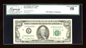 DBR 1977 $100 FRN Dallas Fr. 2168-K Legacy 58 Serial K08254830A - Picture 1 of 2