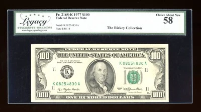 DBR 1977 $100 FRN Dallas Fr. 2168-K Legacy 58 Serial K08254830A - Image 1 of 2