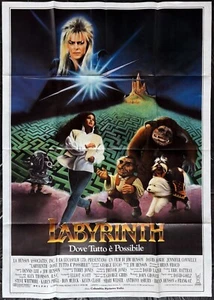 Labyrinth ORIGINAL Italian 2 Fogli Film Poster David Bowie Jim Henson 1986 - Imagen 1 de 8