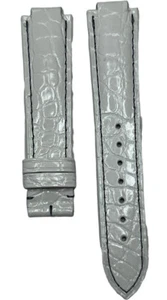 New Cartier Ballon Bleu Watch Strap / Band - White w/ Gray Stitching 18.5mm - Picture 1 of 4