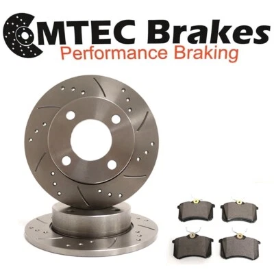 Ford Fiesta 2.0 ST150 Rear Drilled Grooved Brake Discs and Brake Pads - Image 1 of 4