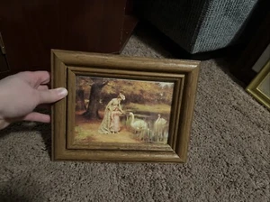 Mother and Daughter Feeding Geese Framed Prints/Pictures - Picture 1 of 3