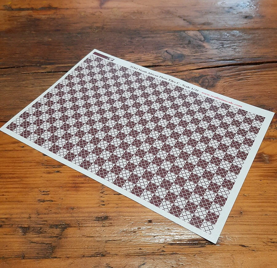 Reality In Scale 1/35 Arab /North African Floor Tiles - C - A5 sheet 15 x 20cm - Image 1 of 1