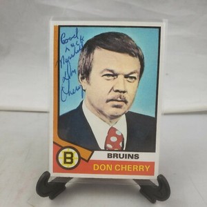 1974 Topps Don Cherry Bruins NHL AUTO SIGNED Hockey Card - EX