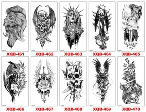 8 X Temporary Tattoos Body Arm Tattoo Sticker Half Sleeve Fake Waterproof US  - Picture 1 of 1