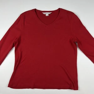 Pendleton roter Pullover Sweatshirt mit V-Ausschnitt Größe M - Bild 1 von 12