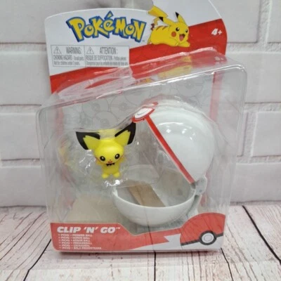 Pokemon Pichu Y Poke Ball Listo para Batalla Con Pokemon Figura Clip And Go Foto 1 de 4