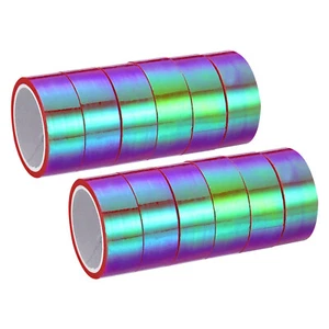 12pcs 15mmx5m Holographic Tape Adhesive Metallic Foil Masking Sticker, Rose Red - Picture 1 of 5