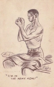 USA 1943 POST CARD FROM SOLDIER IN WWII SAYING HE EXPECTS THE WAR TO END 1 YEAR - Picture 1 of 2