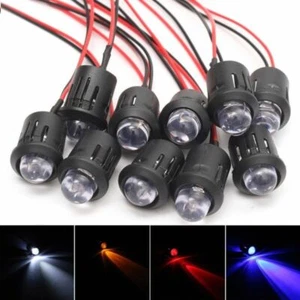 F5MM 3V 5V 12V 24V LED Diode Light with 20cm Cable Pre-Wired With Plastic Holder - Picture 1 of 11