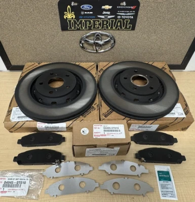 2009-2015 TOYOTA VENZA FRONT BRAKE KIT OEM ROTORS BRAKE PADS AND SHIM KIT NEW - Image 1 of 4