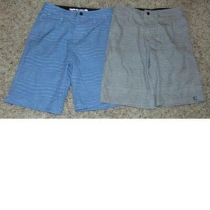 Free Planet Shorts 2 Pair Boys 12 Gray & Blue Microfiber 4 Pocket Casual - Picture 1 of 8
