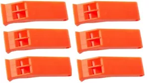 (6) Plastic Floating Whistle Orange Boat Emergency Survival Clip-on - Picture 1 of 5