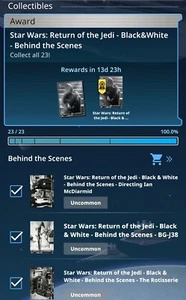 Topps Star Wars Card Trader RotJ Black and White BtS W1 23 Cards Digital - Picture 1 of 1
