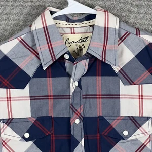 Coastal Western Shirt Mens Small S Snap Button Up Short Sleeve Plaid Multicolor - Picture 1 of 12