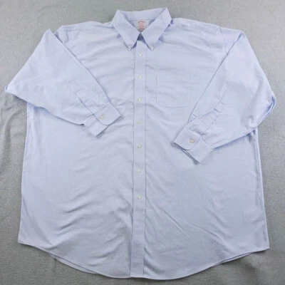 Camisa Brooks Brothers Hombre 20 36 Azul Rayas Oxford Sin Hierro Madison Abotonada Foto 1 de 4