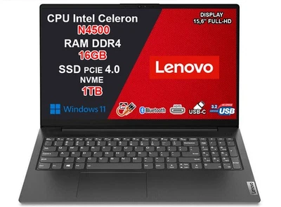 Lenovo V15 Notebook N4500 16GB RAM 1TB SSD 15.6” HD Win11 Pro + Garanzia 2Y - Immagine 1 di 4