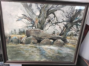 Gemälde Aquarell Signiert Gerahmt Unter Glas 65 x 55cm, 50ig Jahre - Bild 1 von 10