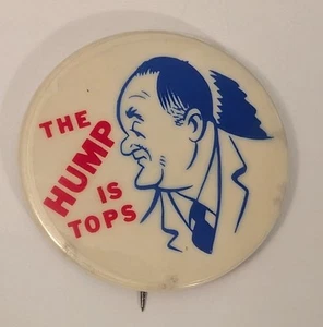 1972 Hubert Humphrey Button - Hump Is Tops - Präsidentschaftskampagne Demokrat Pin - Bild 1 von 13