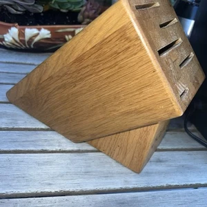 Cutco 5 Schlitz Gourmet Messerblock massive Honigeiche (nur Block) - Bild 1 von 10