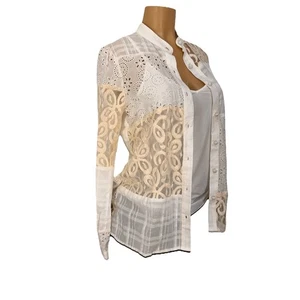 Camisa Johnny Was Ojales 2 Piezas Mujer Talla XS Relajante Informal Algodón Botón Prendas para el torso - Imagen 1 de 16