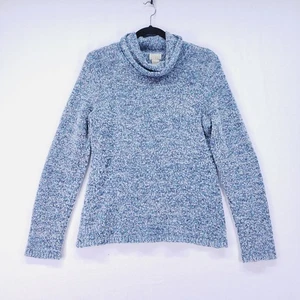 Sigrid Olsen Sport Women's Blue Long Sleeve Knit Cowl Sweater Size L Winter - Picture 1 of 13