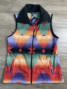 CHAPS Fleece Aztec Southwestern Zip Vest Top Western Women’s Size M - Picture 1 of 4