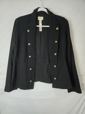 Blazer para mujer Chico negro estilo militar detalles botones dorados talla 1 mediano Foto 1 de 4